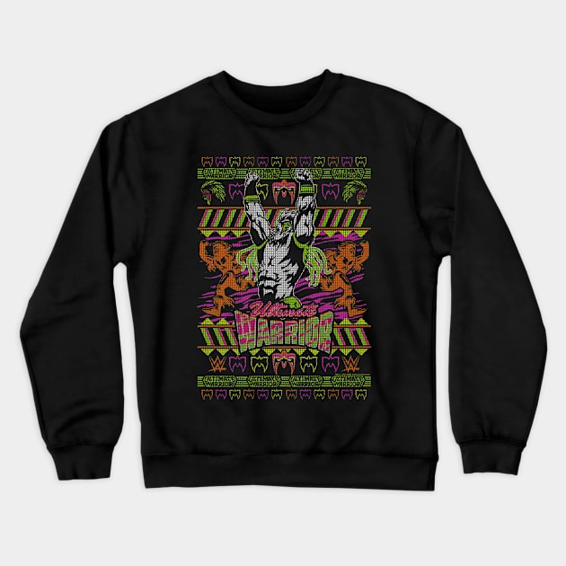 Ultimate Warrior Neon Ugly Christmas Crewneck Sweatshirt by Holman